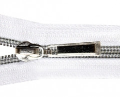 Молния спираль Т-7 декор. 55см (100шт) серебро