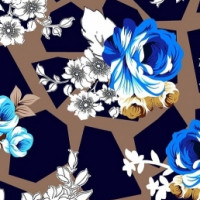 Полотно трикотажное Кулирка 30/1 набивная в рулоне  в Краснодаре